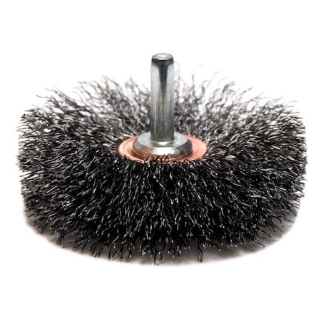 Weiler 3" Wire Wheel, .0118" Steel Fill, 1/4" Stem 17616